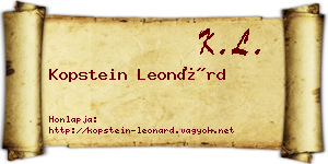Kopstein Leonárd névjegykártya