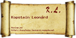 Kopstein Leonárd névjegykártya