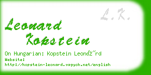 leonard kopstein business card